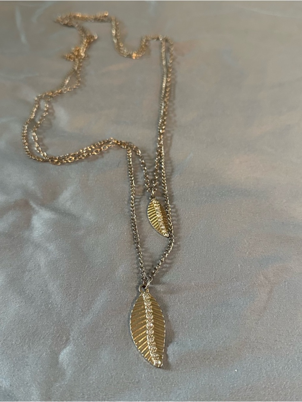 Stacked Feather Statement Necklace - Gold